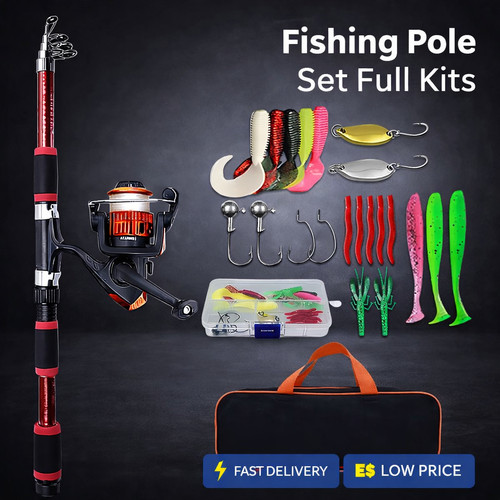 Fishing pole set full - fishing,