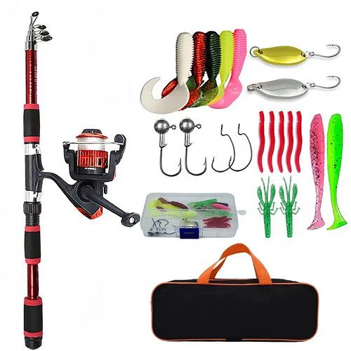 Telescopic fishing rod set - telescopic,